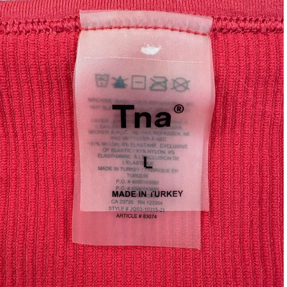 TNA Aritzia Burnt Orange Red Ribbed Sports Tank Top Large - Picture 3 of 3